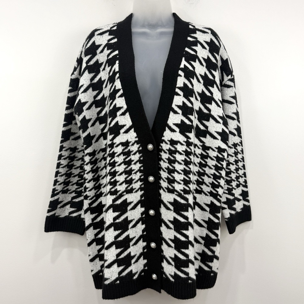 Talbots Houndstooth Cardigan 1X NWT Old Money Pearl Buttons Country Club Preppy